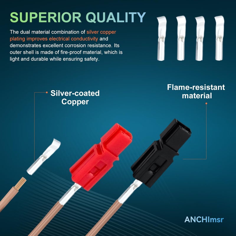 ANCHI Store 120 PCS Quick Disconnect Modular Terminals Connectors Set,15 Amp Power Connectors,Battery Connector Modular Power Connector Quick DisconnectSet - Image 4